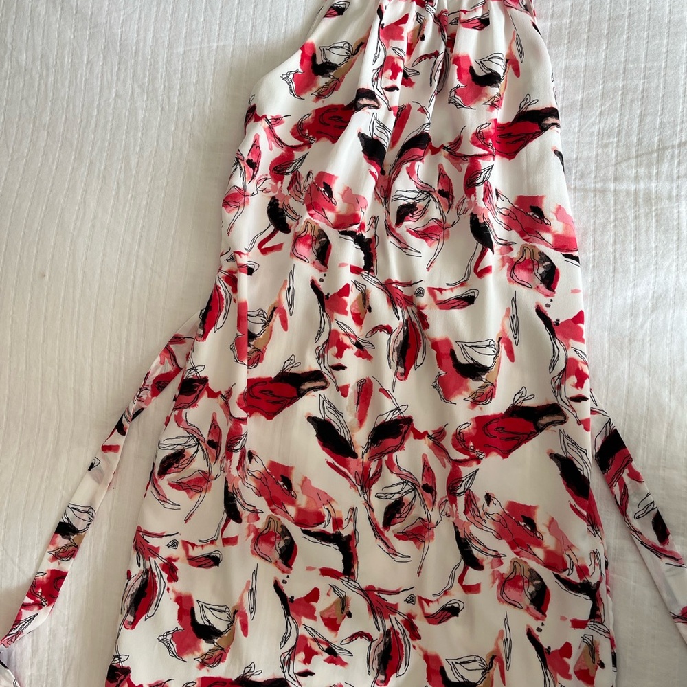 Floral Halter Dress in Red and White
